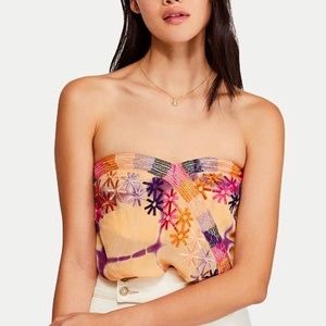 Free People Feel Your Heart Embroidered Tube Top